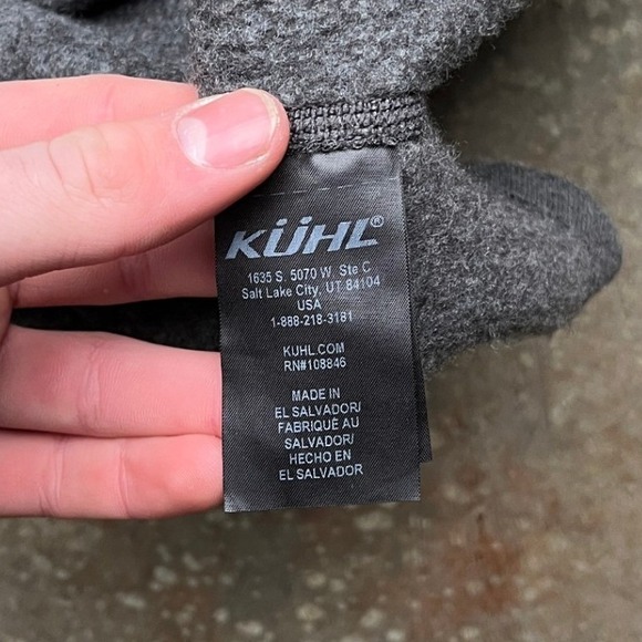 Kuhl Revel 1/4 Zip Fleece Pullover Mens Large Charcoal Gray 3007 Base Layer - Picture 4 of 8